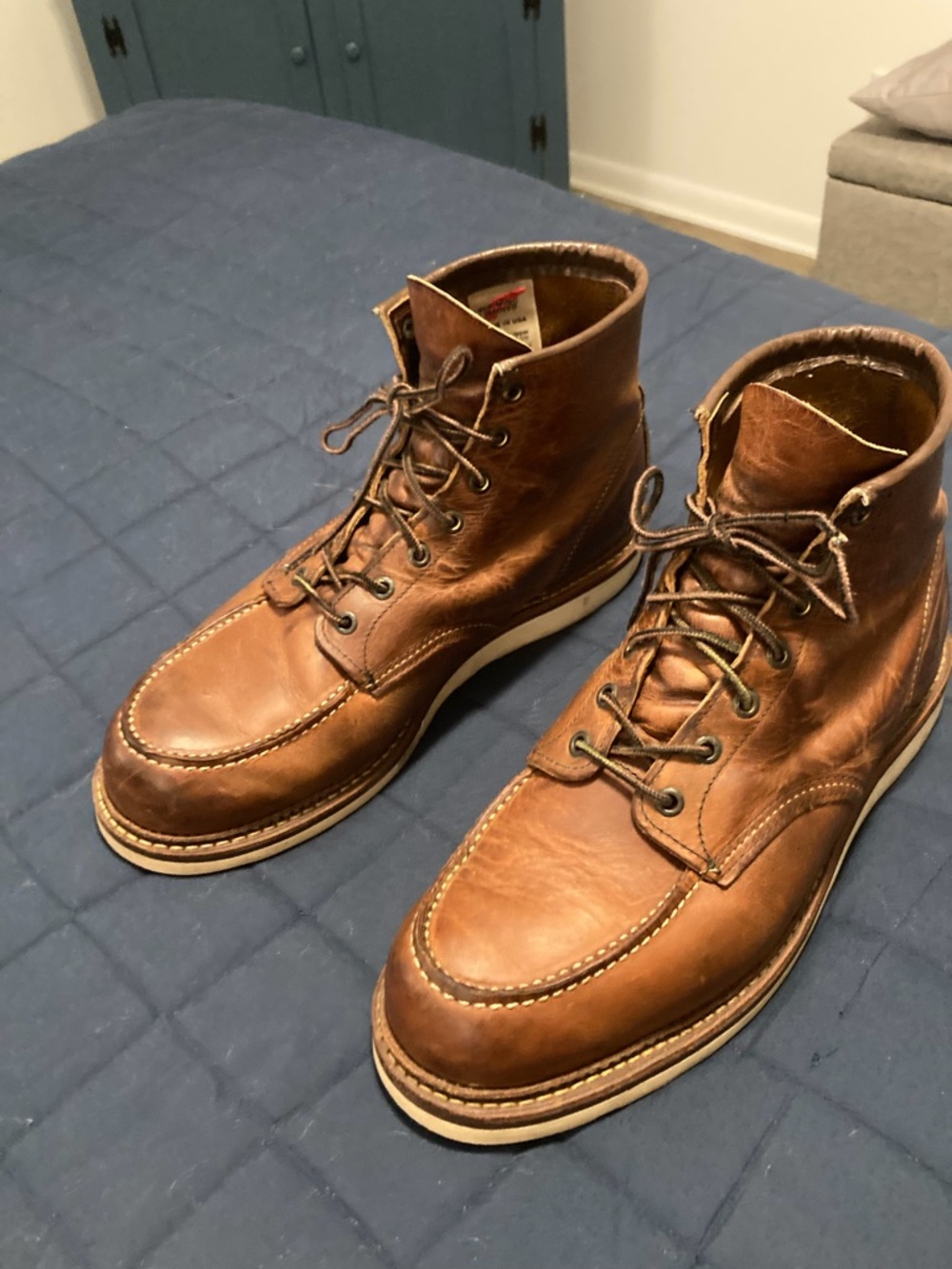 Heritage Red Wing 1907 Copper Leather Moc Toe Boots - Men 13
